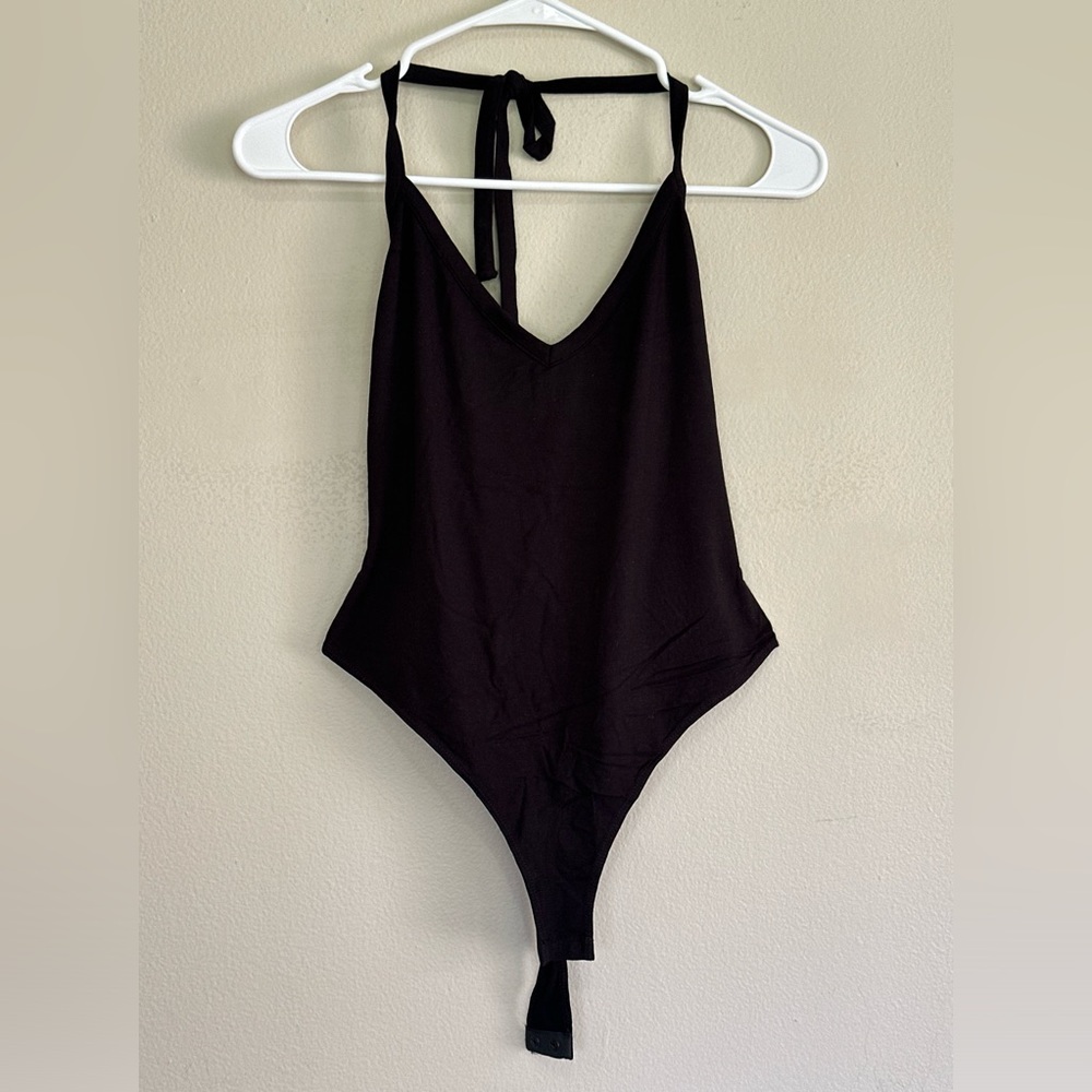 asos black Halter neck body suit